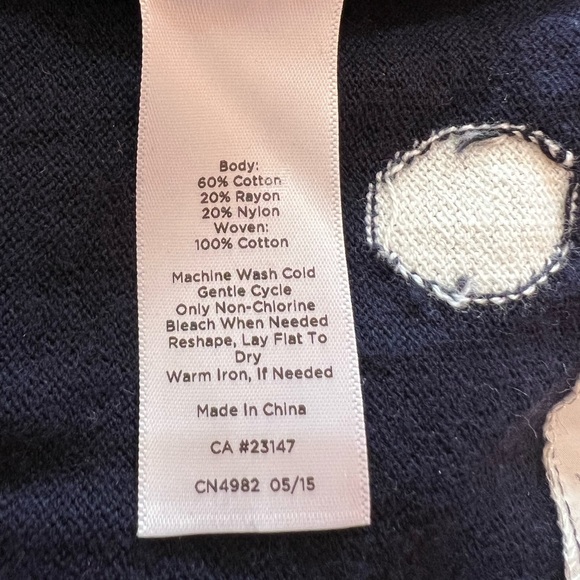 Talbots Navy Blue Polka Dot Lightweight Sweater - Picture 11 of 11